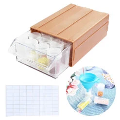 Aufbewahrungsbox Mit 22/35 Fläschchen Trichter Aufkleber Diamond Painting Zubehör