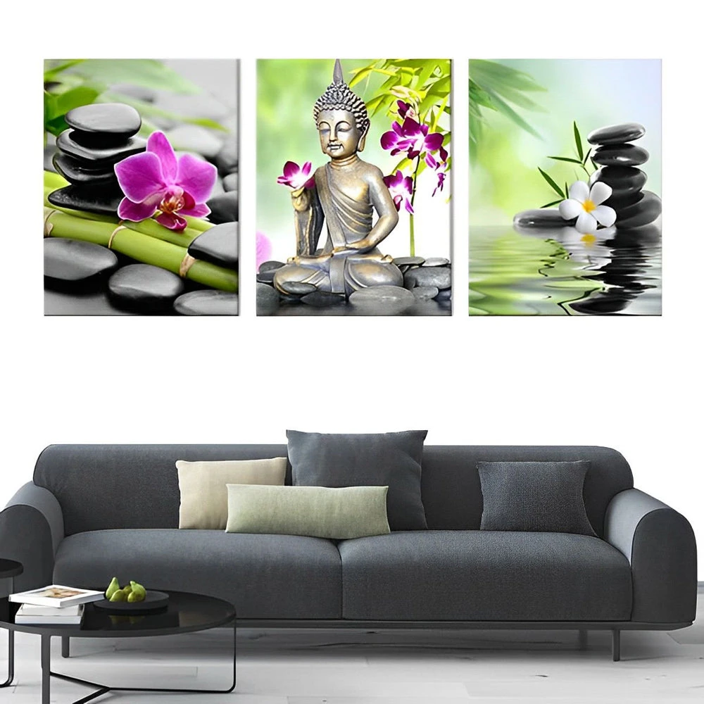 Buddhas Meditation Am Wasser 3 TEILE Diamond Painting Set 3 Buddhas Meditation Am Wasser 3 TEILE Diamond Painting Set