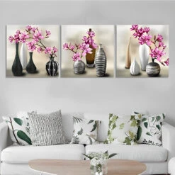 Magnolienblüten Und Vasen 3 TEILE Diamond Painting Set