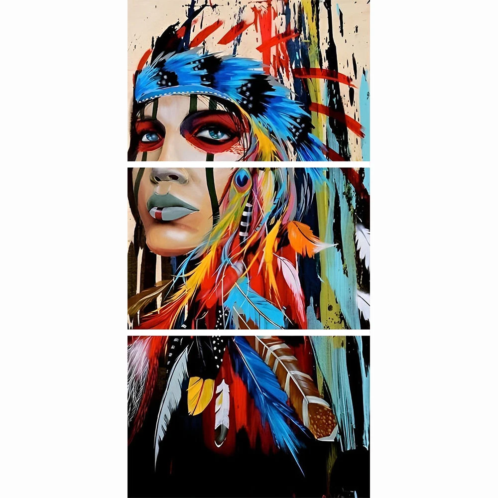 Hübsche Frau Im Stamm 3 TEILE Diamond Painting Set 4 Hübsche Frau Im Stamm 3 TEILE Diamond Painting Set – Bild 2