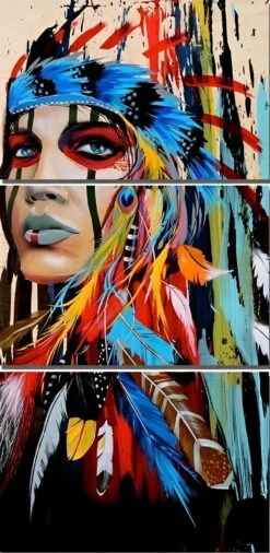 Hübsche Frau Im Stamm 3 TEILE Diamond Painting Set