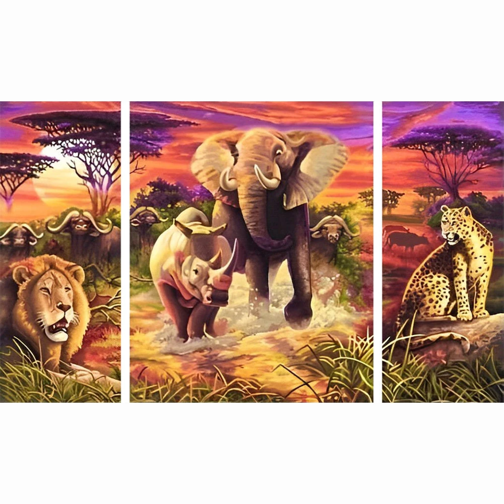 Afrikanische Tiere 3 TEILE Diamond Painting Set 4 Afrikanische Tiere 3 TEILE Diamond Painting Set – Bild 2