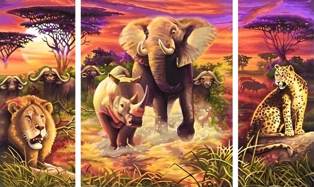 Afrikanische Tiere 3 TEILE Diamond Painting Set 3 Afrikanische Tiere 3 TEILE Diamond Painting Set