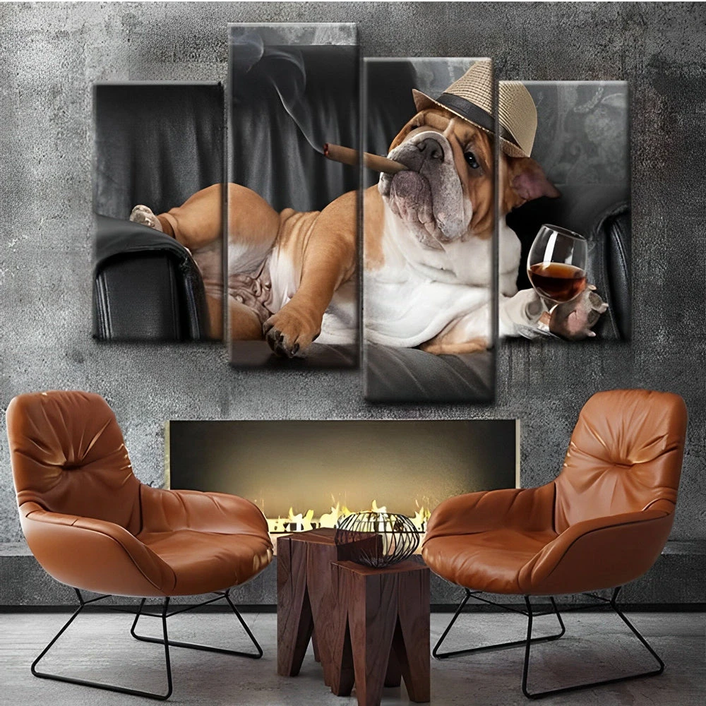 Bulldogge Mit Trinken Und Rauchen 4 TEILE Diamond Painting Set 3 Bulldogge Mit Trinken Und Rauchen 4 TEILE Diamond Painting Set