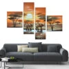 Elefanten Unter Der Abendsonne 4 TEILE Diamond Painting Set -Diamonddiy DP4 TEILE6