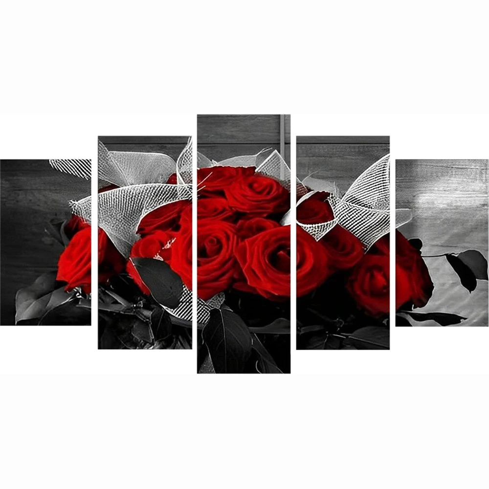 Ein Strauß Roter Rosen 5 TEILE Diamond Painting Set 4 Ein Strauß Roter Rosen 5 TEILE Diamond Painting Set – Bild 2
