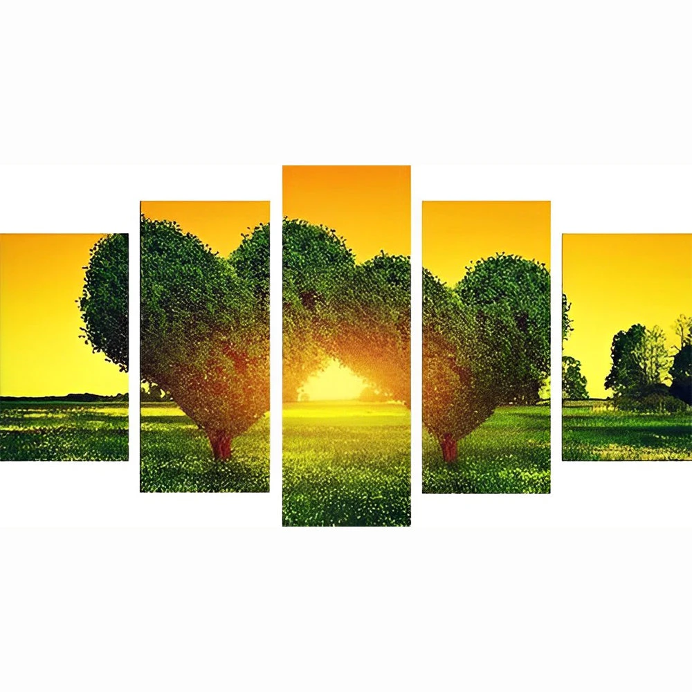 Zwei Grüne Herzförmige Bäume 5 TEILE Diamond Painting Set 4 Zwei Grüne Herzförmige Bäume 5 TEILE Diamond Painting Set – Bild 2