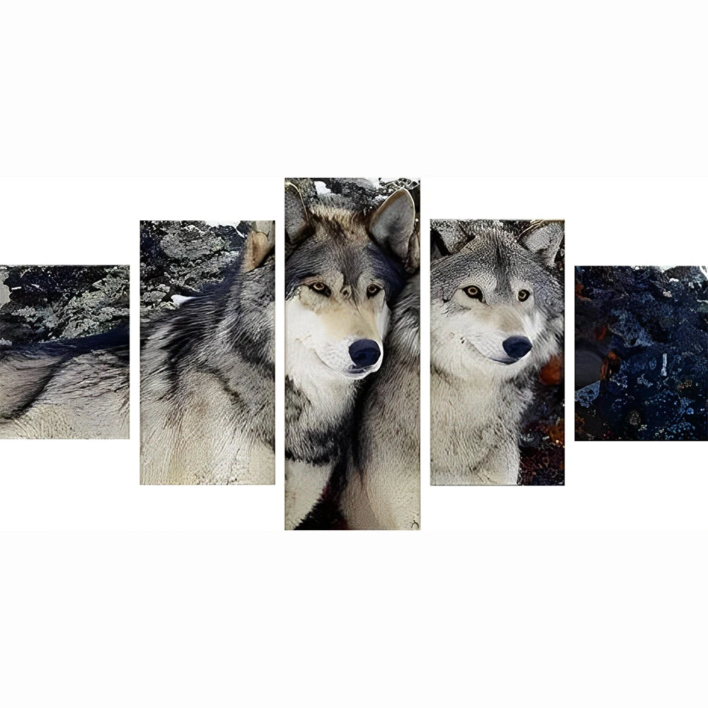 Zwei Graue Wölfe 5 TEILE Diamond Painting Set 4 Zwei Graue Wölfe 5 TEILE Diamond Painting Set – Bild 2