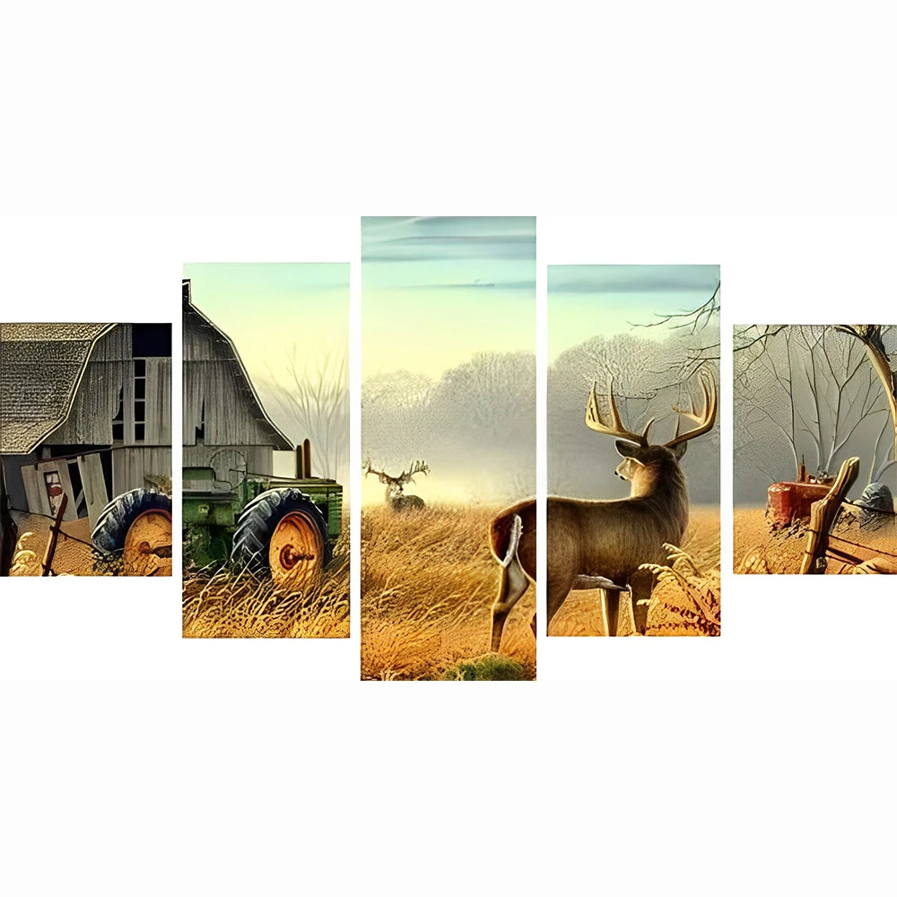 Hirsche Und Bauernhaus 5 TEILE Diamond Painting Set 4 Hirsche Und Bauernhaus 5 TEILE Diamond Painting Set – Bild 2