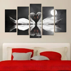 Ein Paar Weiße Schwäne 5 TEILE Diamond Painting Set