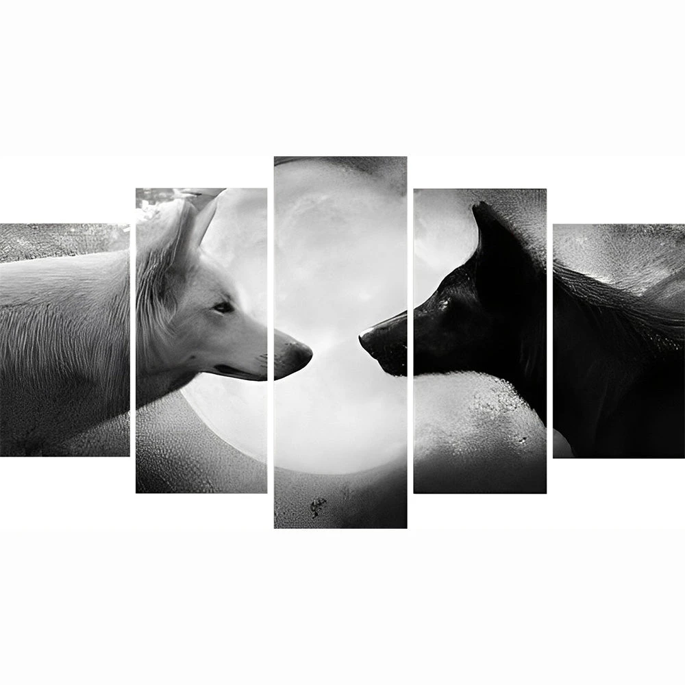 Schwarzer Und Weißer Wolf 5 TEILE Diamond Painting Set 4 Schwarzer Und Weißer Wolf 5 TEILE Diamond Painting Set – Bild 2