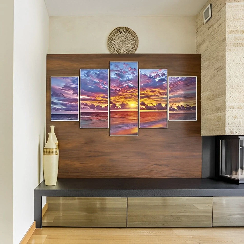 Rote Wolken Wie Feuer Und Meeresoberfläche 5 TEILE Diamond Painting Set 3 Rote Wolken Wie Feuer Und Meeresoberfläche 5 TEILE Diamond Painting Set