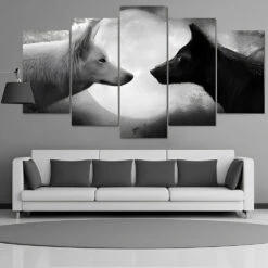 Schwarzer Und Weißer Wolf 5 TEILE Diamond Painting Set