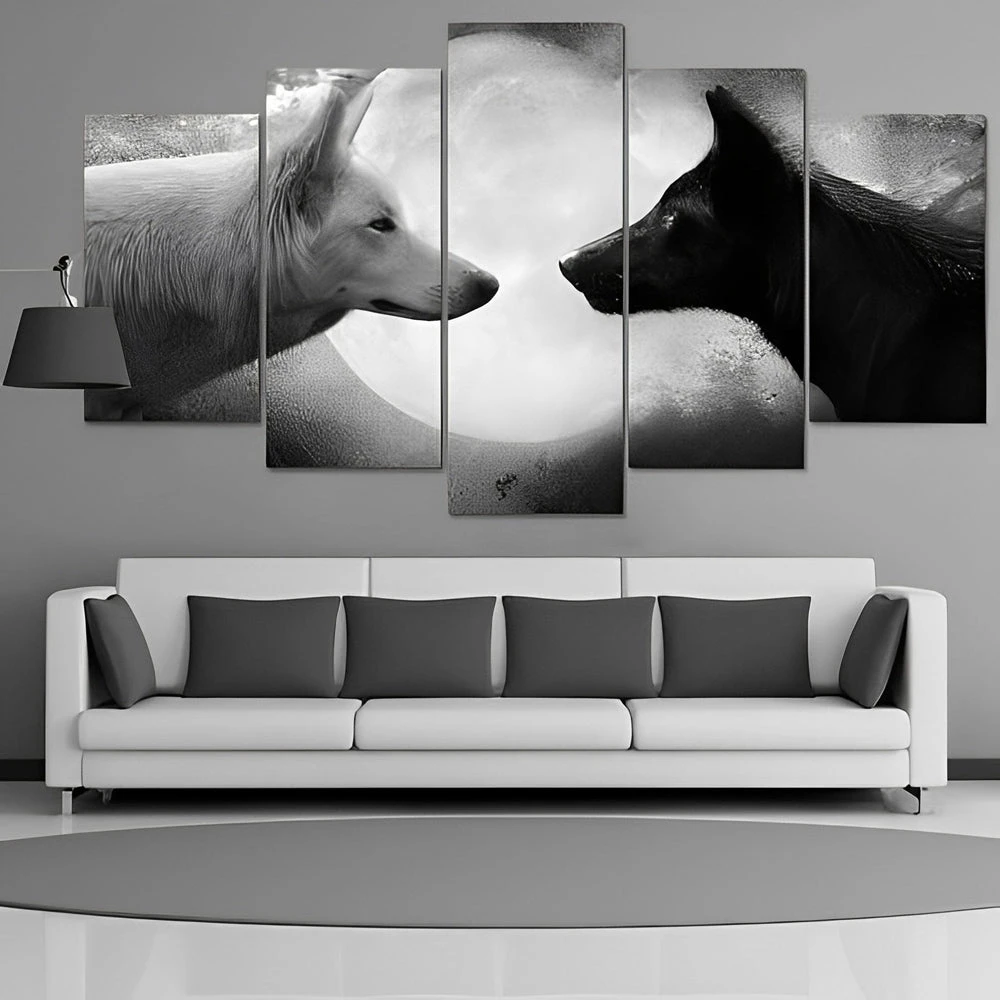 Schwarzer Und Weißer Wolf 5 TEILE Diamond Painting Set 3 Schwarzer Und Weißer Wolf 5 TEILE Diamond Painting Set