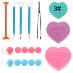 Herzförmiges Tablett Pinzette Stift Wachs Werkzeugset Diamond Painting Zubehör -Diamonddiy TOOL0178 3