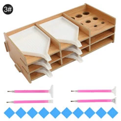 Lagerregal Aus Holz Mit 9/16 Fächern Werkzeugset Diamond Painting Zubehör -Diamonddiy TOOL0183 11