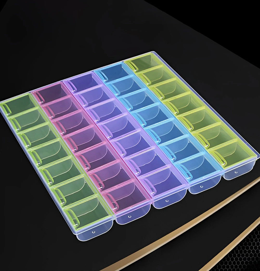 Bunte Aufbewahrungsbox Mit 21/28/35 Fächern Diamond Painting Zubehör