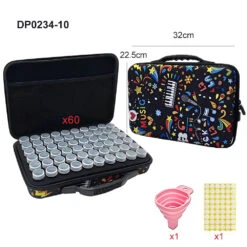 Aufbewahrungskoffer Mit Pop-Mustern 60 Runde Fläschchen Freier Trichter Diamond Painting Zubehör -Diamonddiy TOOL0234 10