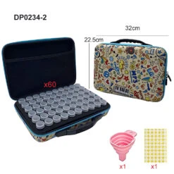 Aufbewahrungskoffer Mit Pop-Mustern 60 Runde Fläschchen Freier Trichter Diamond Painting Zubehör -Diamonddiy TOOL0234 2