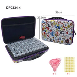 Aufbewahrungskoffer Mit Pop-Mustern 60 Runde Fläschchen Freier Trichter Diamond Painting Zubehör -Diamonddiy TOOL0234 4