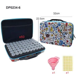 Aufbewahrungskoffer Mit Pop-Mustern 60 Runde Fläschchen Freier Trichter Diamond Painting Zubehör -Diamonddiy TOOL0234 6