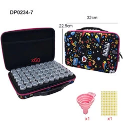 Aufbewahrungskoffer Mit Pop-Mustern 60 Runde Fläschchen Freier Trichter Diamond Painting Zubehör -Diamonddiy TOOL0234 7
