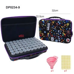 Aufbewahrungskoffer Mit Pop-Mustern 60 Runde Fläschchen Freier Trichter Diamond Painting Zubehör -Diamonddiy TOOL0234 9