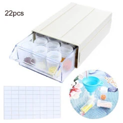 Aufbewahrungsbox Mit 22/35 Fläschchen Trichter Aufkleber Diamond Painting Zubehör -Diamonddiy TOOL0247 2