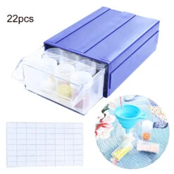 Aufbewahrungsbox Mit 22/35 Fläschchen Trichter Aufkleber Diamond Painting Zubehör -Diamonddiy TOOL0247 3