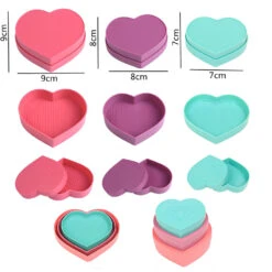 3 Stücke Tablett Aufbewahrungsbox Herzform Diamond Painting Zubehör -Diamonddiy TOOL055 3